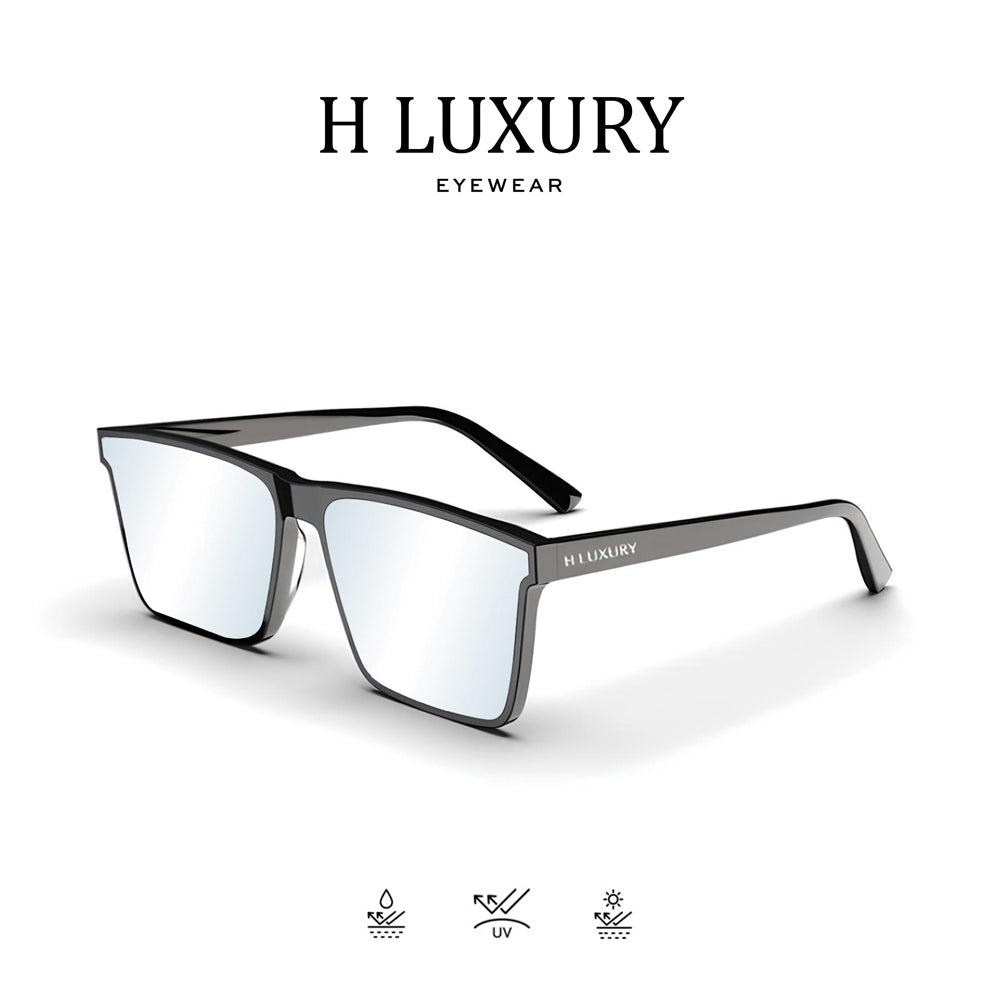 Hluxury Tesla V2 - Kính râm thời trang nam nữ chống tia UV, mặt kính ánh xanh phân cực, kèm hộp da & khăn lau