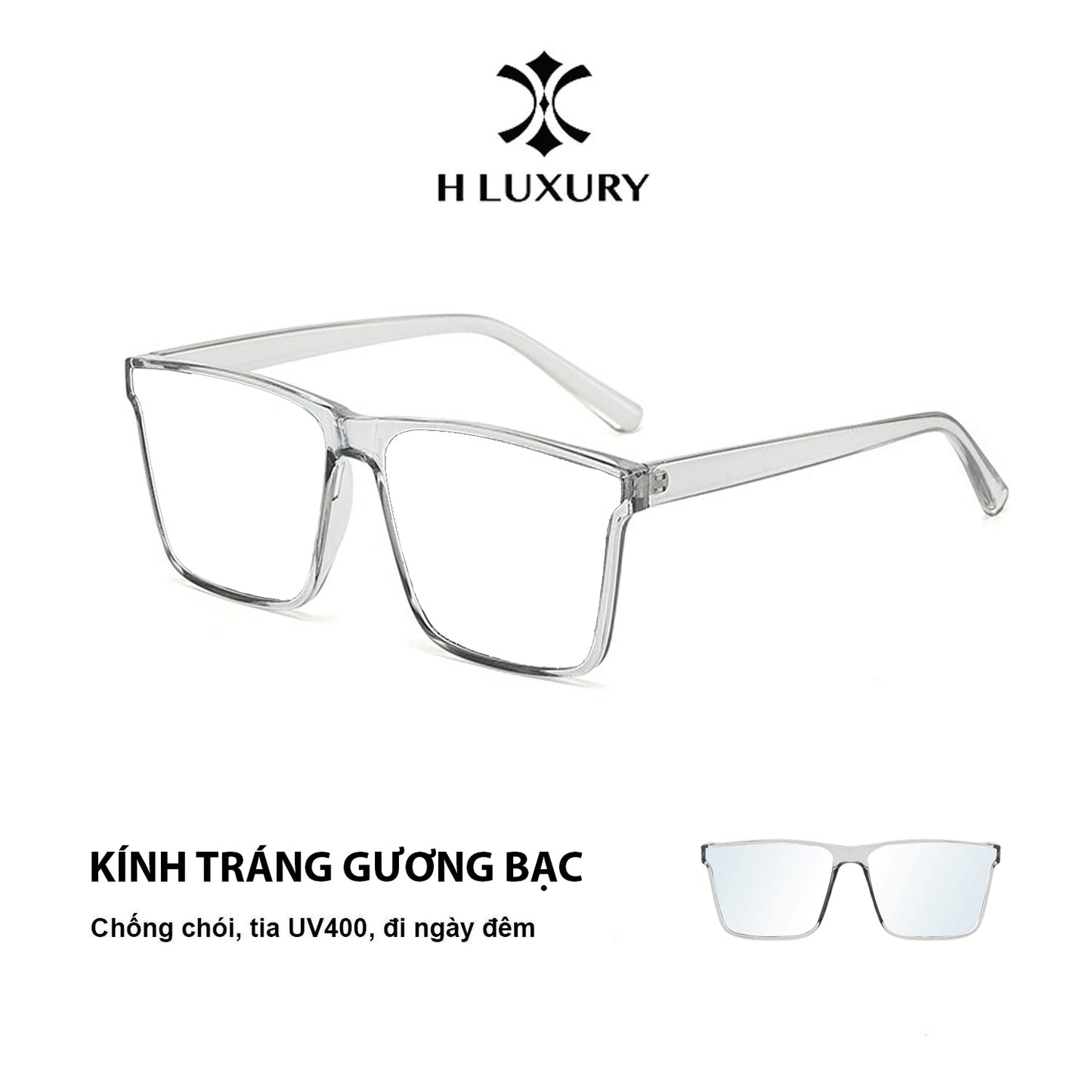 Hluxury Tesla V2 - Kính râm thời trang nam nữ chống tia UV, mặt kính ánh xanh phân cực, kèm hộp da & khăn lau
