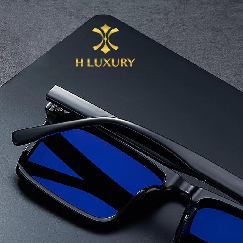 Hluxury Tesla V2 - Kính râm thời trang nam nữ chống tia UV, mặt kính ánh xanh phân cực, kèm hộp da & khăn lau