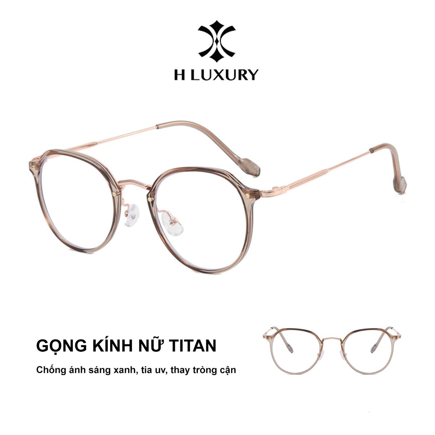 [Mắt Kính Thời Trang V15]ư Gọng Titan Siêu Nhẹ - Gọng Kính Kiểu Dáng Thời Trang Hot Girl