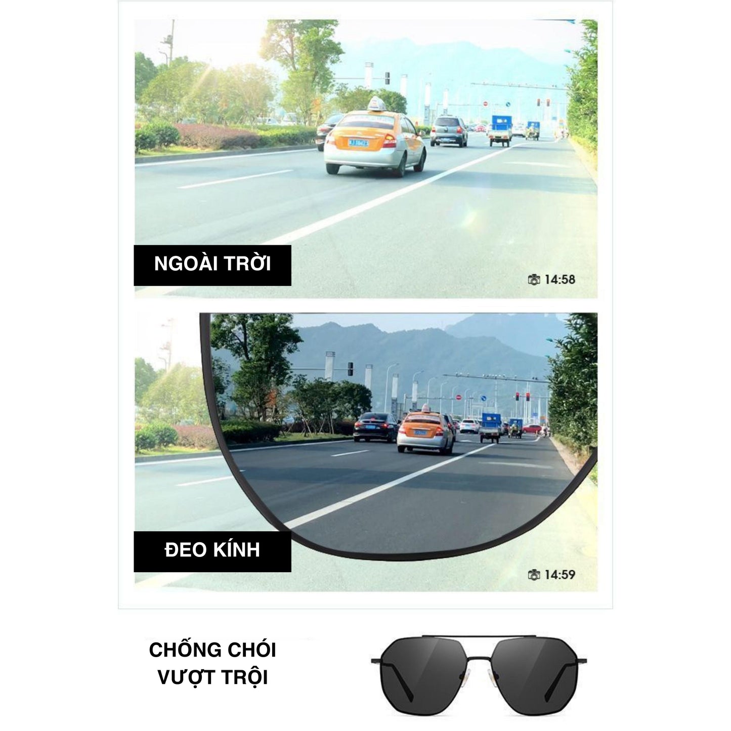 [V3 Đặc Biệt Gradient] Kính râm phi công cho nam nữ chống chói & tia UV, gọng kim loại cao cấp - Kính râm thời trang cho nam nữ